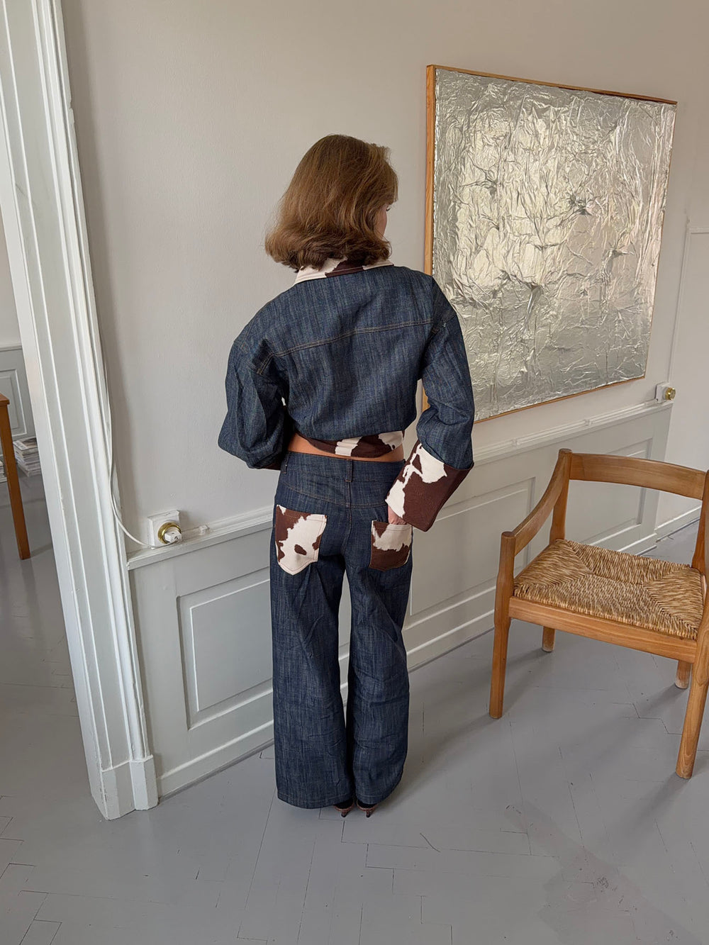 Suivinia jeans med koprint - Blå