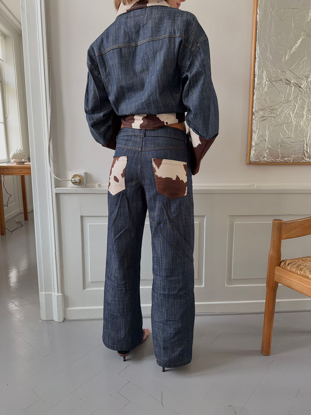 Suivinia jeans med koprint - Blå