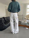 Kenny jeans med metalringe - Hvid