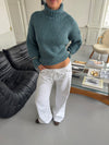 Kenny jeans med metalringe - Hvid