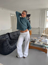 Kenny jeans med metalringe - Hvid
