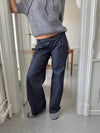 Demi jeans med opsmøg - Mørk denim