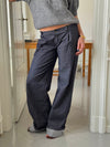 Demi jeans med opsmøg - Mørk denim