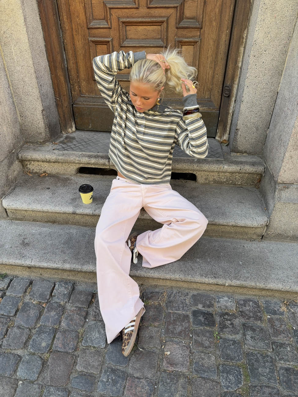 Tanija jeans med ringdetaljer - Lyserød