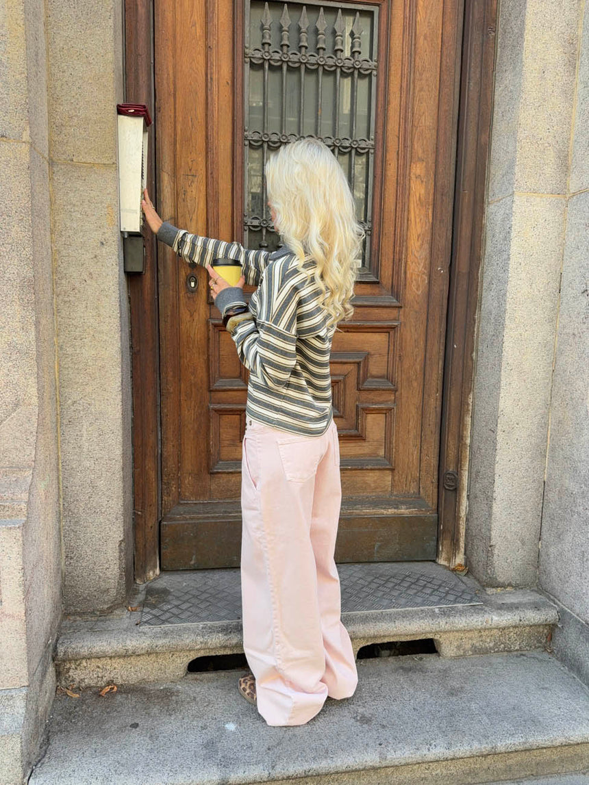 Tanija jeans med ringdetaljer - Lyserød