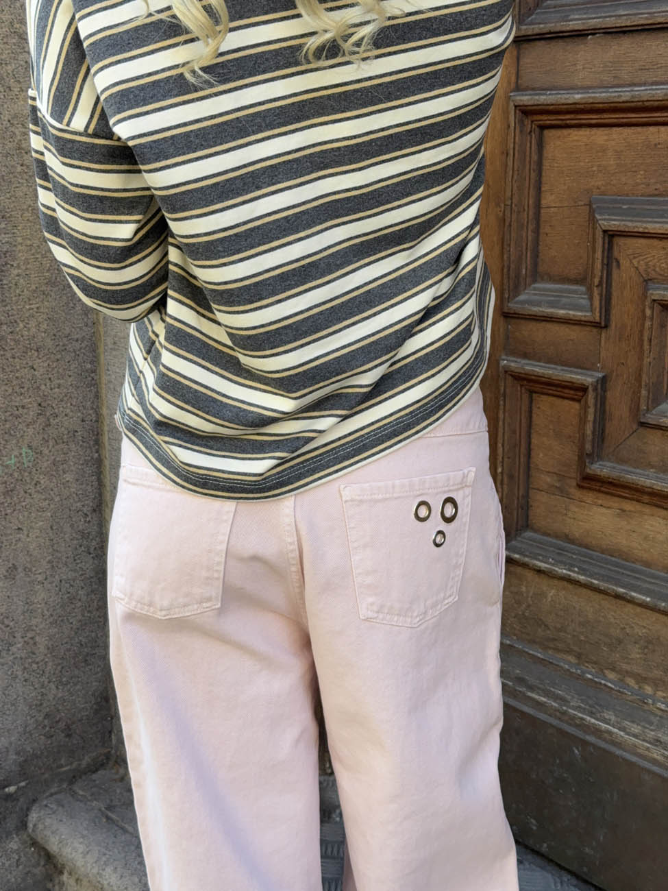 Tanija jeans med ringdetaljer - Lyserød