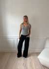 Tuva lavtaljede jeans - Sort