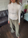 Carly kabelstrik med lynlås - Off white