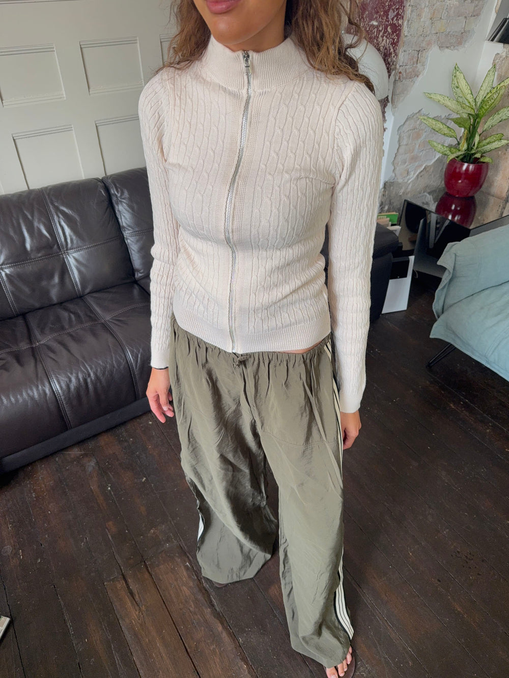 Carly kabelstrik med lynlås - Off white