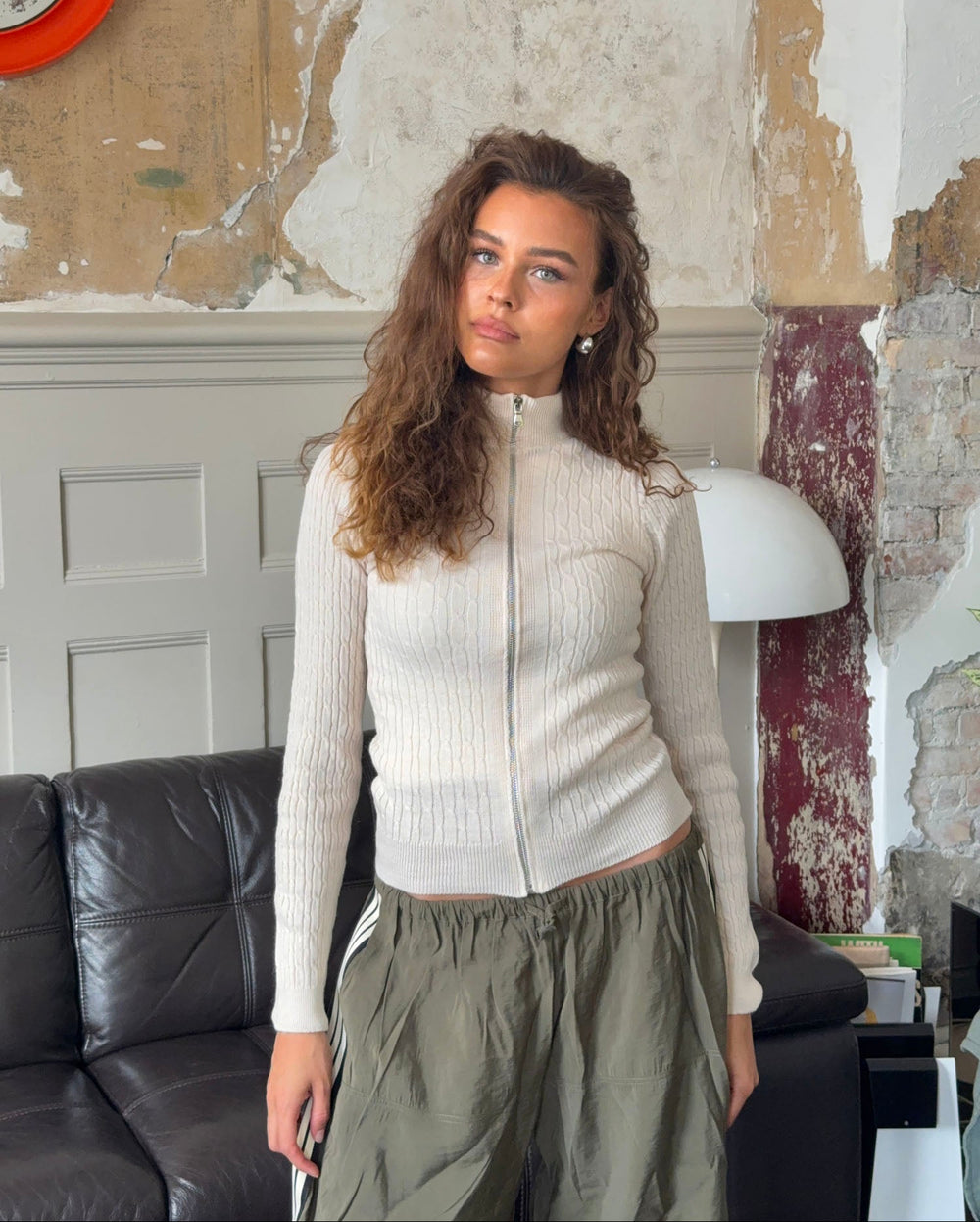 Carly kabelstrik med lynlås - Off white