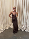 Camillene kjole med blonder - Brun