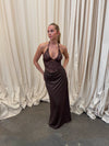Camillene kjole med blonder - Brun