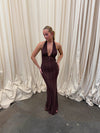 Sotina kjole med glitter - Brun