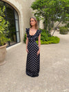 Luvana kjole med polkaprikker - Sort/hvid