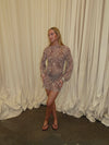 Safaria kjole med zebraprint - Off white/brun