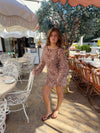 Safaria kjole med zebraprint - Off white/brun