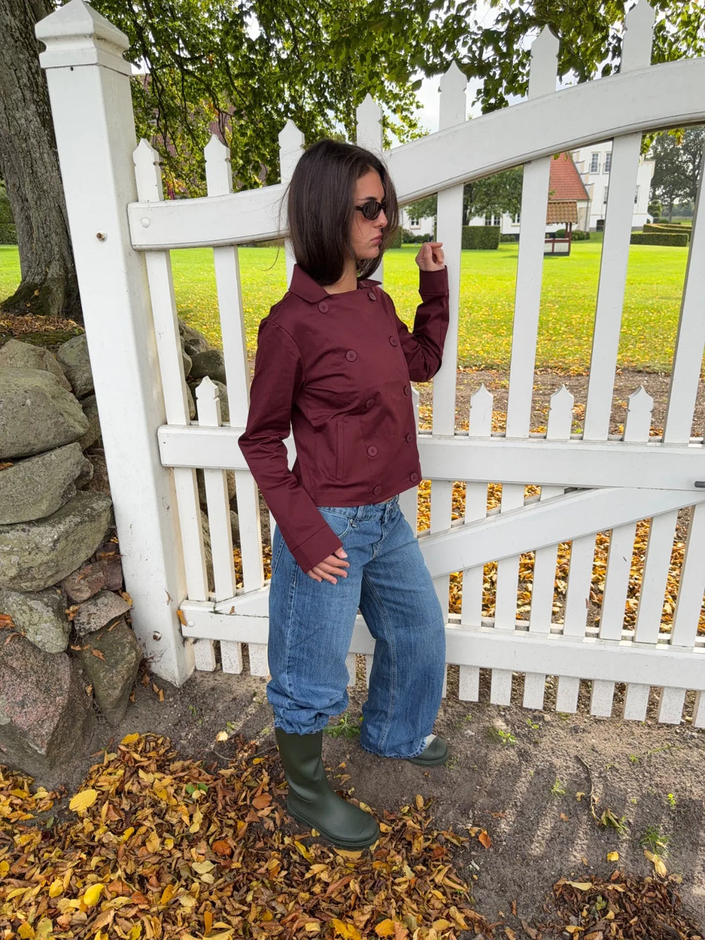 Faye kort trenchcoat - Bordeaux