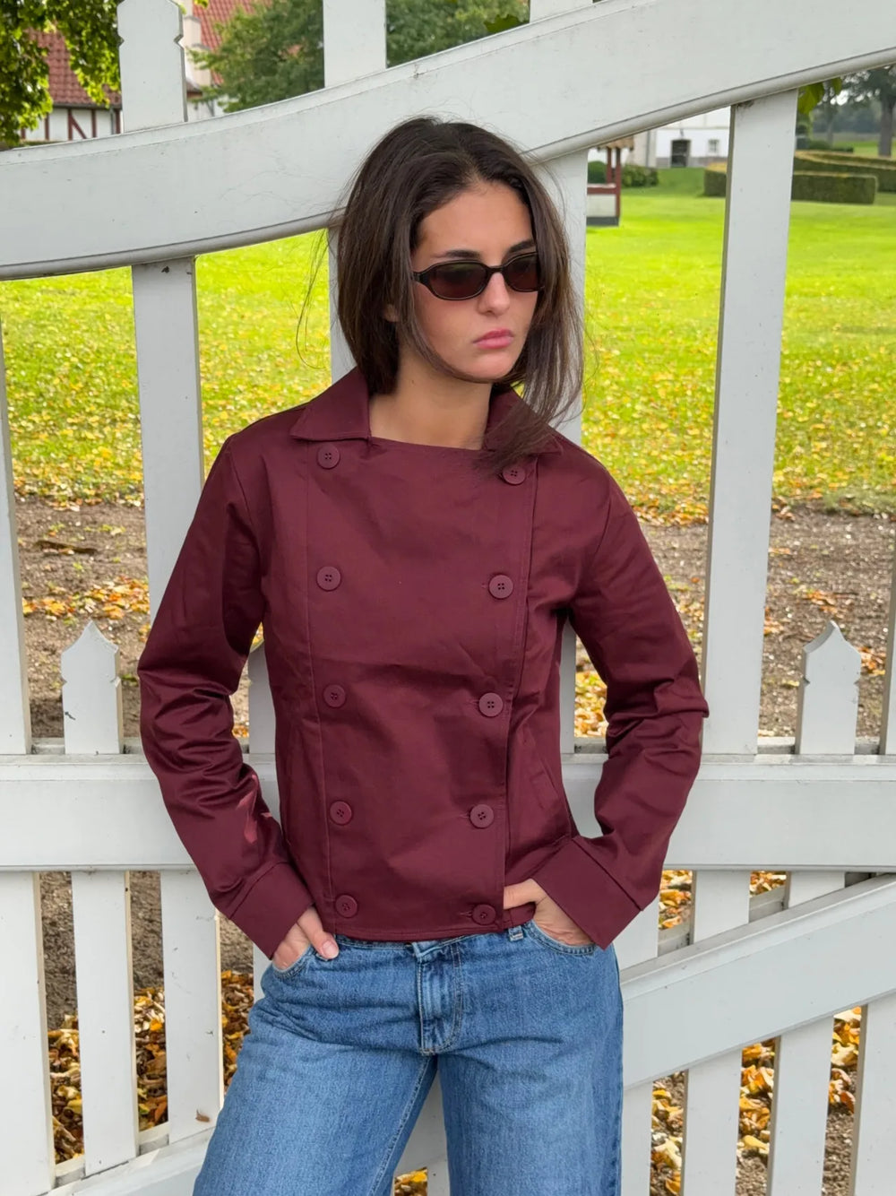 Faye kort trenchcoat - Bordeaux