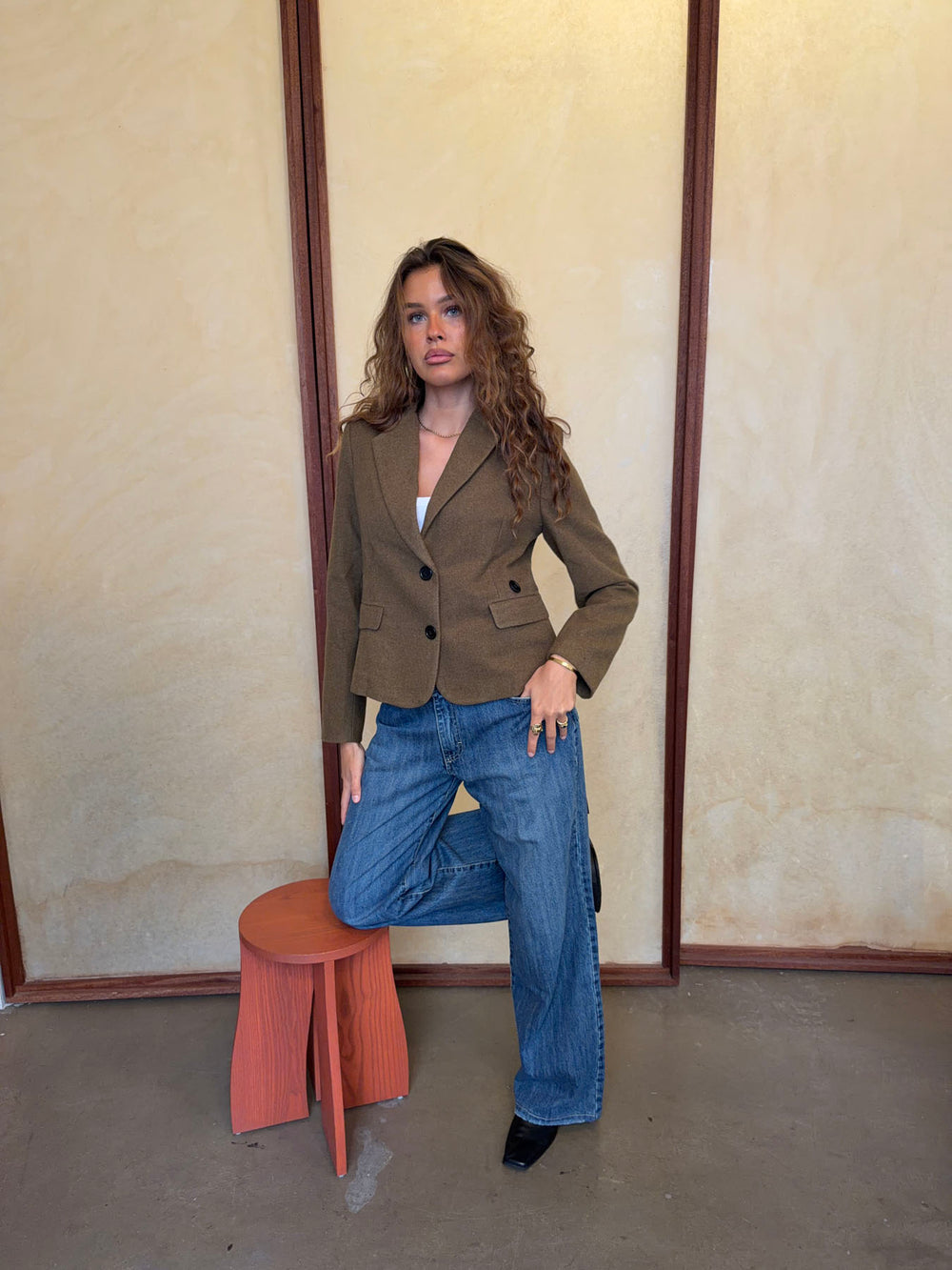 Anahita kort blazer - Kaki