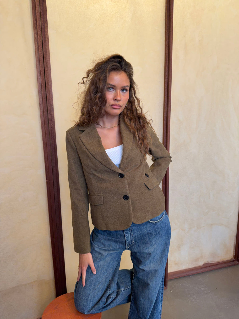 Anahita kort blazer - Kaki