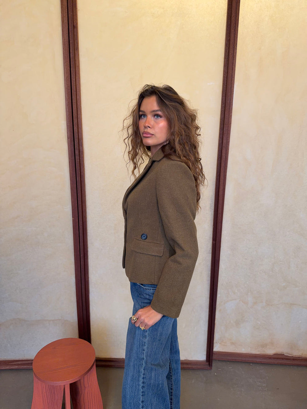 Anahita kort blazer - Kaki