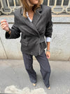 Anahita kort blazer - Mørkebrun/Sort