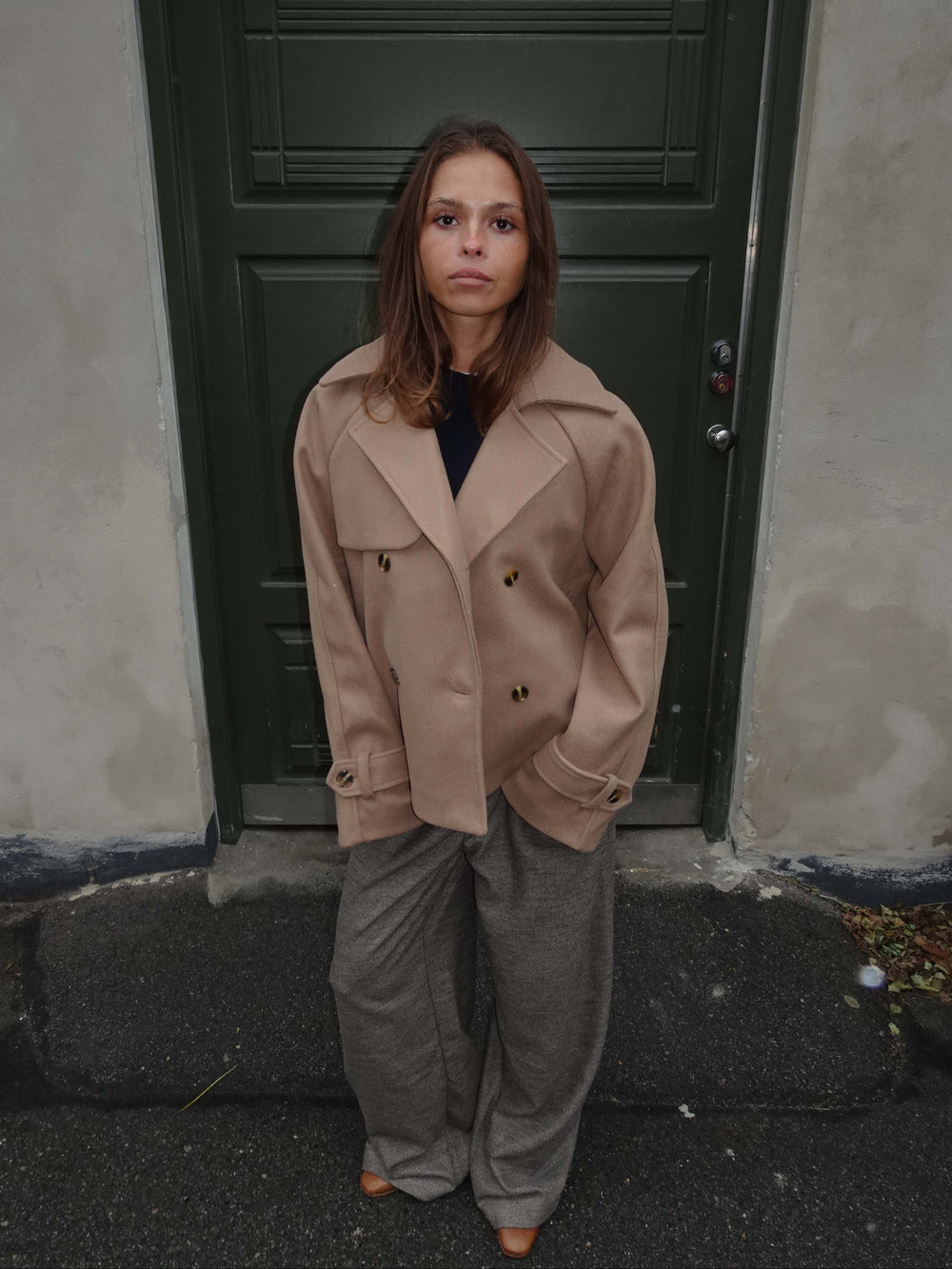 Patricia kort trenchcoat - Beige