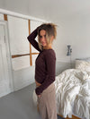 Roleo langærmet bluse - Brun