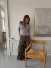 Kaia langærmet cashmere bluse - Grå