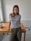 Kaia langærmet cashmere bluse - Grå
