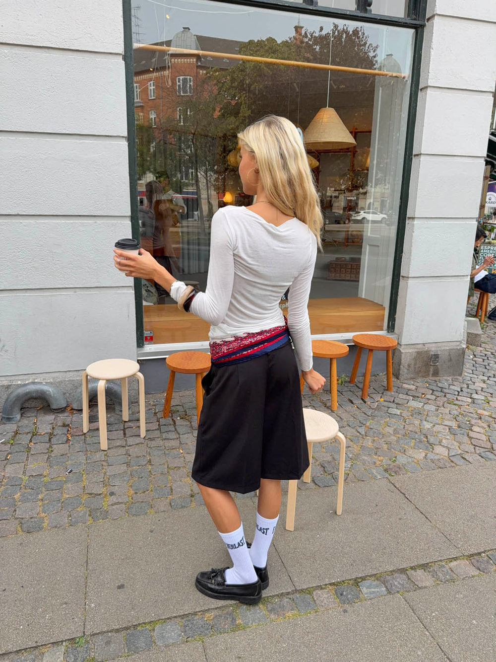 Kaia langærmet cashmere bluse - Hvid