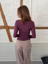 Kaia langærmet cashmere bluse - Lilla