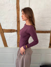 Kaia langærmet cashmere bluse - Lilla