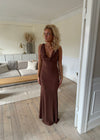 Flora maxikjole - Brun
