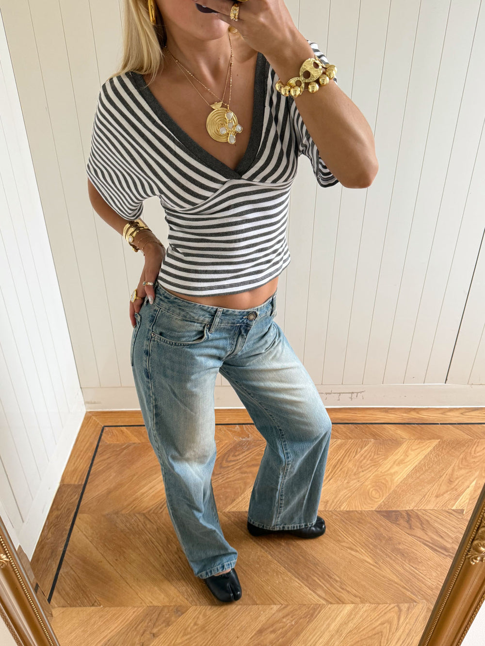 Scandivv lavtaljede jeans - Lys denim