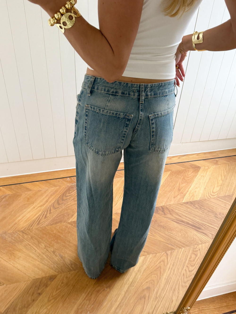 Scandivv lavtaljede jeans - Lys denim
