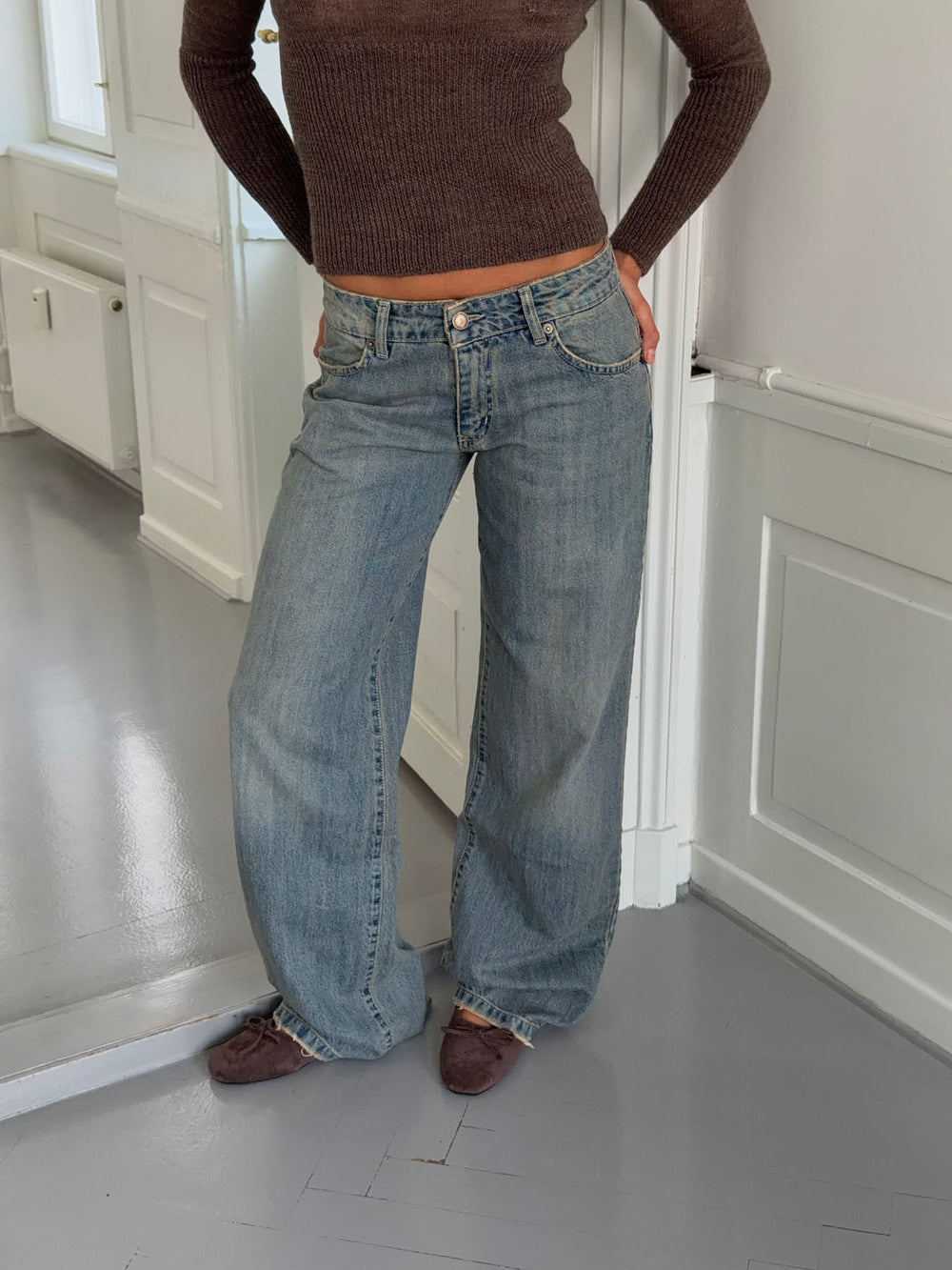 Tuva lavtaljede jeans - Lys denim
