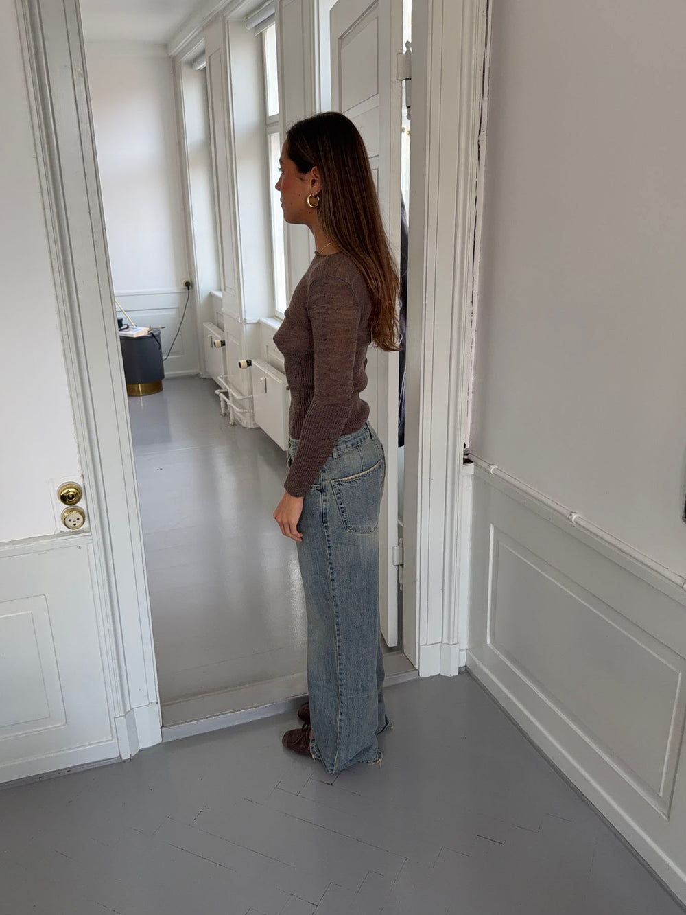 Tuva lavtaljede jeans - Lys denim