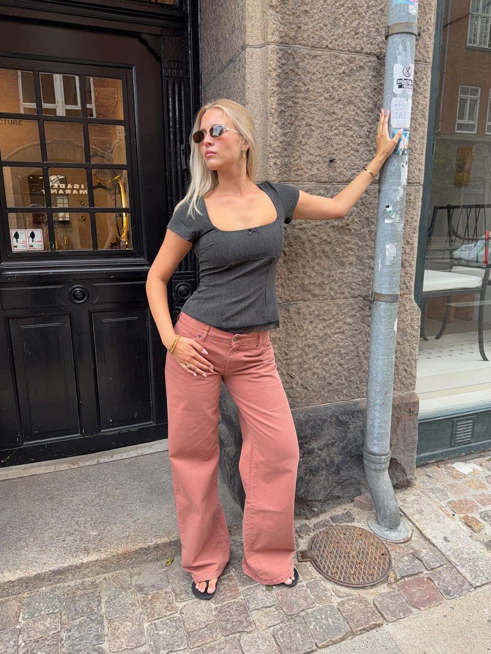 Audrena lavtaljede jeans - Rust