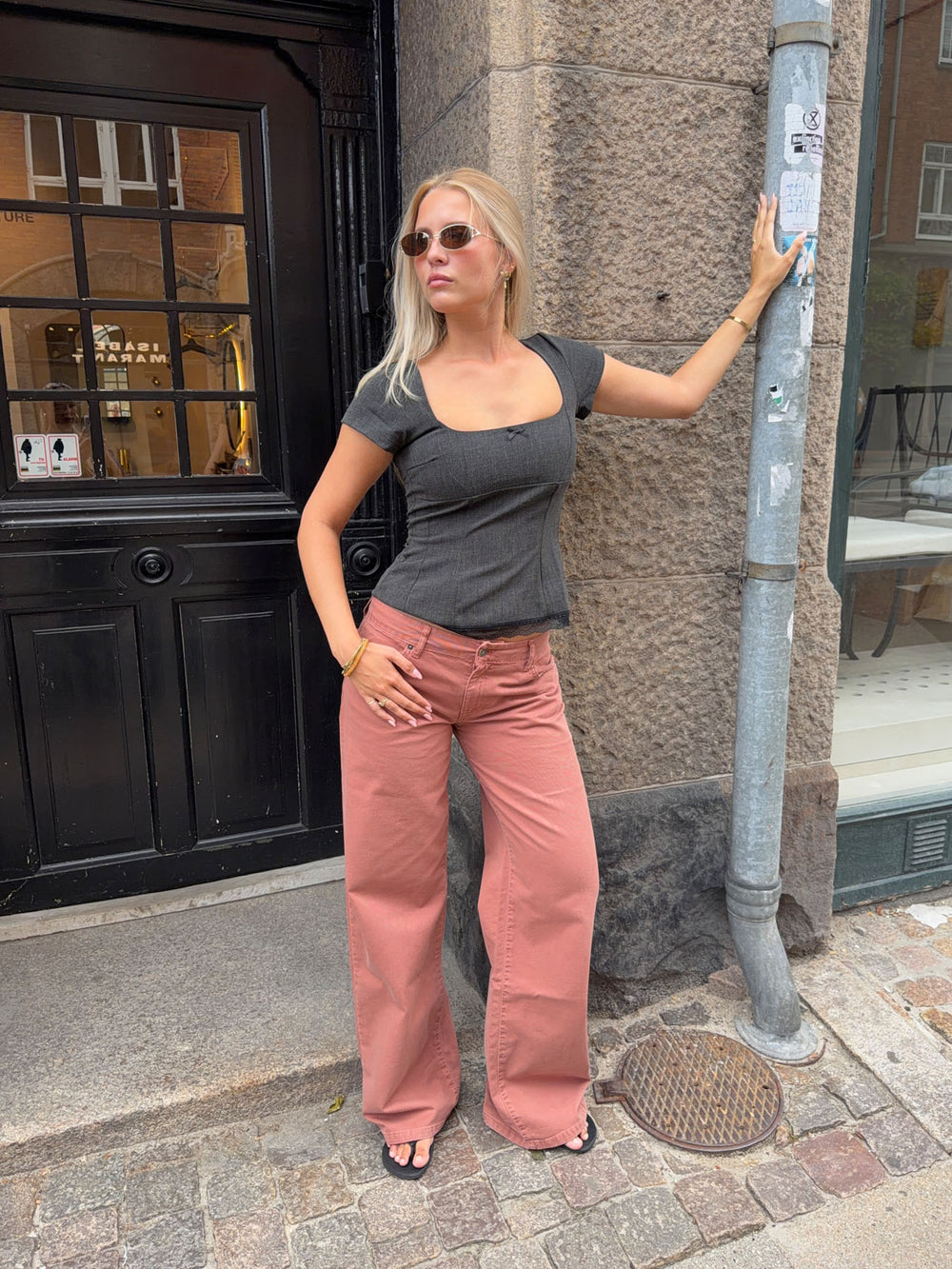 Audrena lavtaljede jeans - Rust