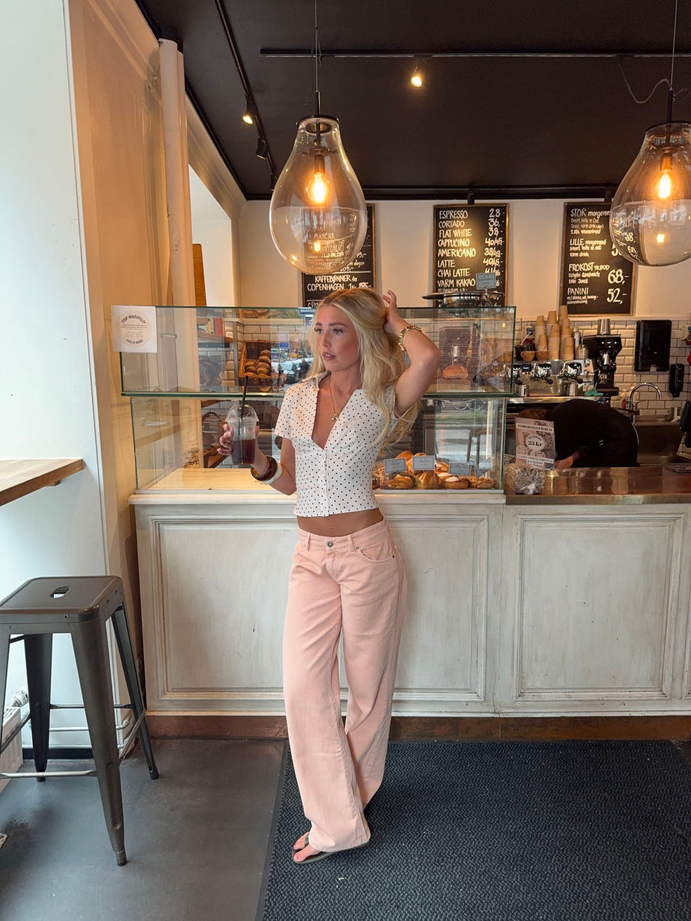 Emmaline lavtaljede jeans - Orange
