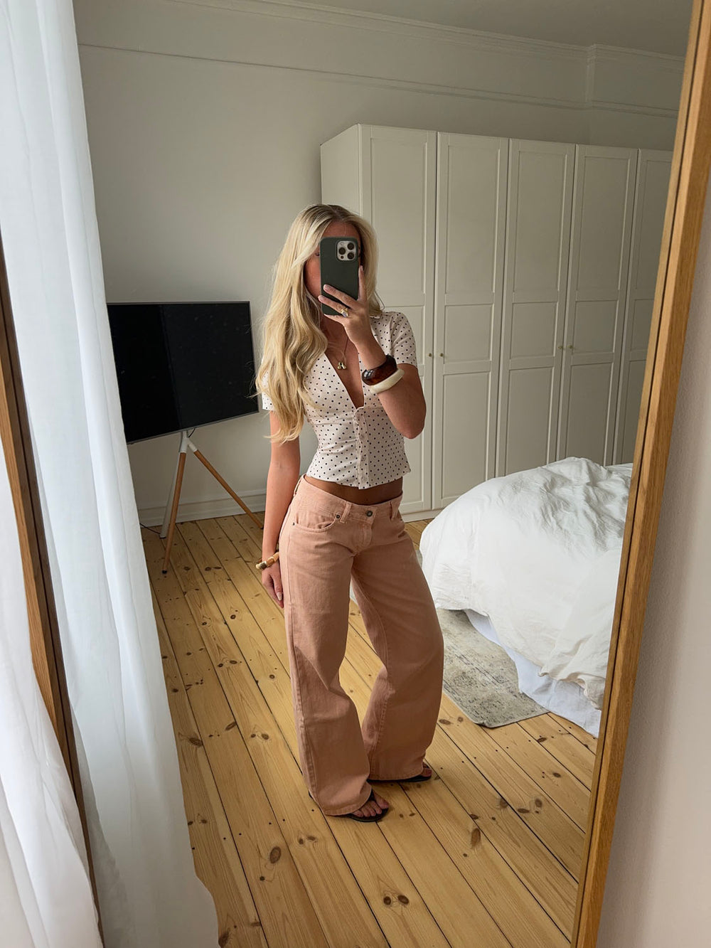 Emmaline lavtaljede jeans - Orange