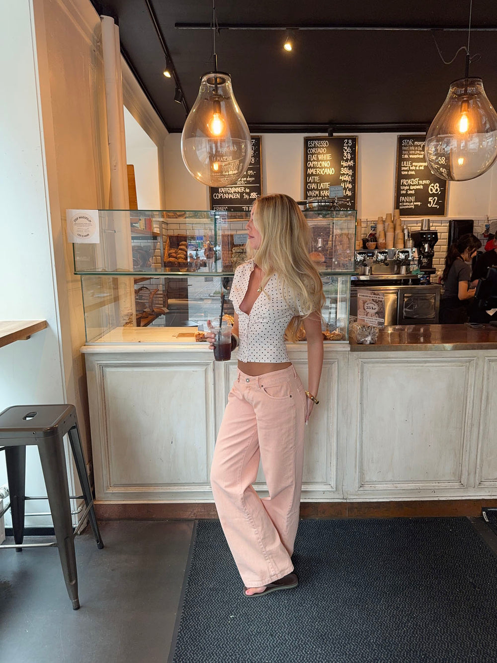 Emmaline lavtaljede jeans - Orange