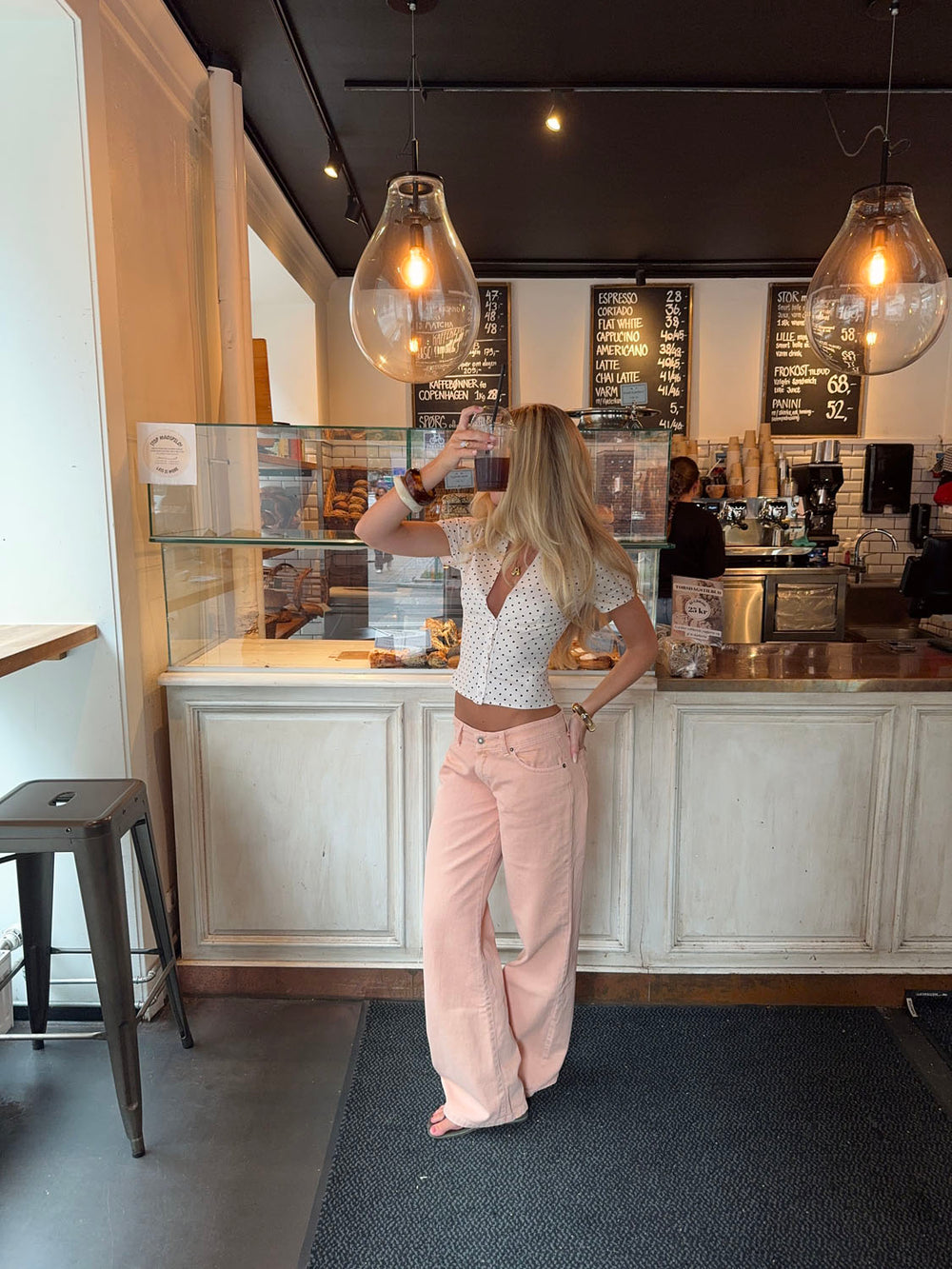 Emmaline lavtaljede jeans - Orange