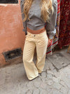 Audrena lavtaljede jeans - Gul