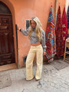 Audrena lavtaljede jeans - Gul