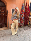 Audrena lavtaljede jeans - Gul