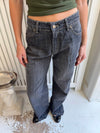 Alaia lavtaljede jeans med lyn detalje - Grå denim