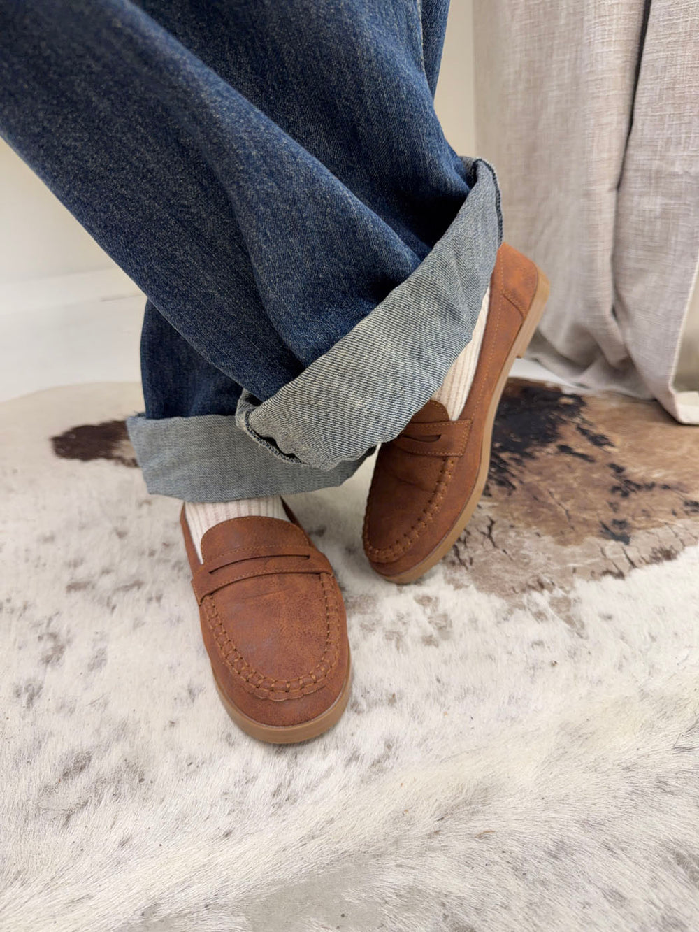 Pilou loafers i ruskind - brun