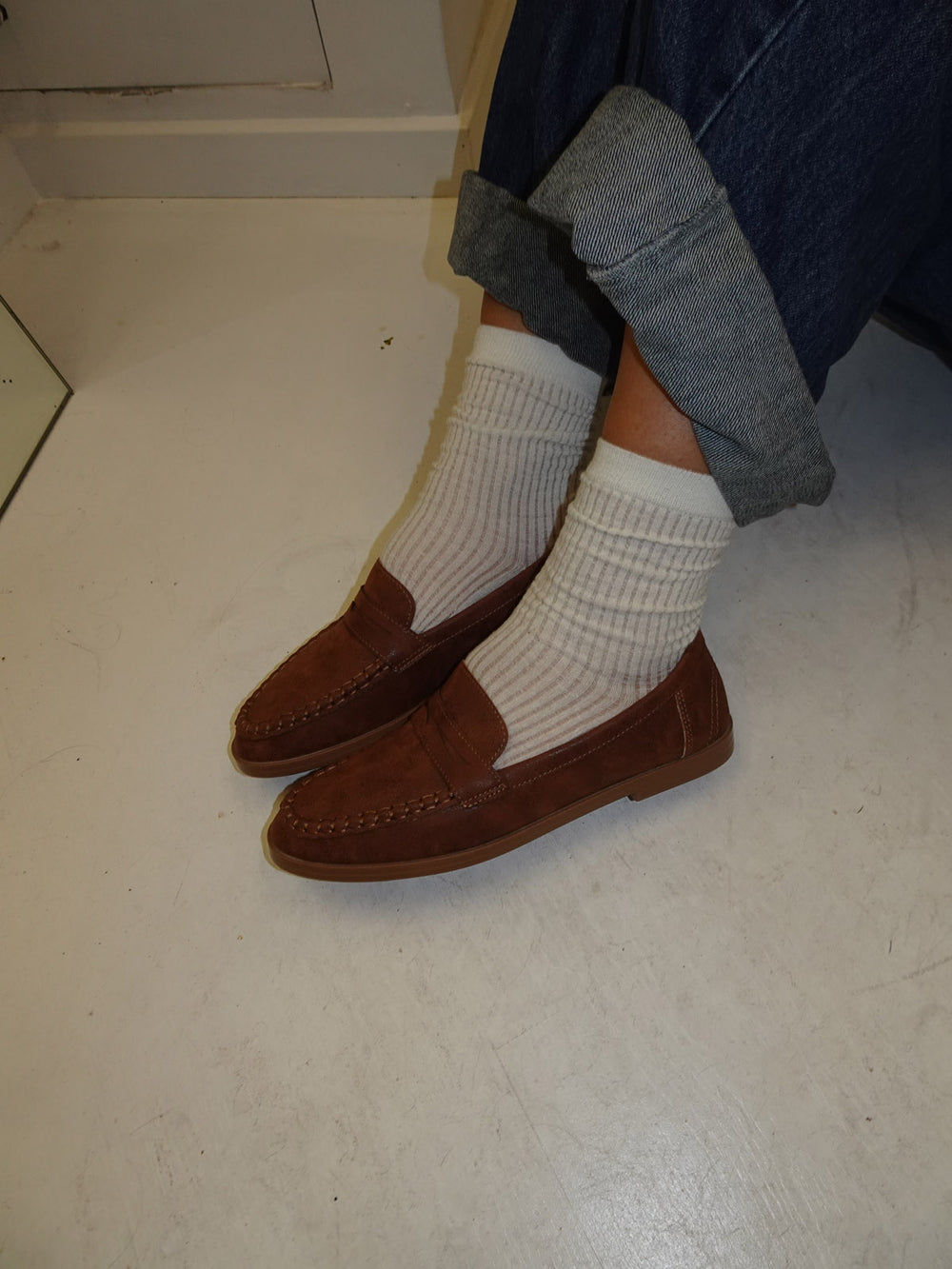 Pilou loafers i ruskind - brun